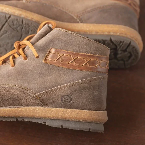 Born Cele Suede Braided Strap Cork Sole Booties Women's US size 6.5M Brown - Picture 8 of 11